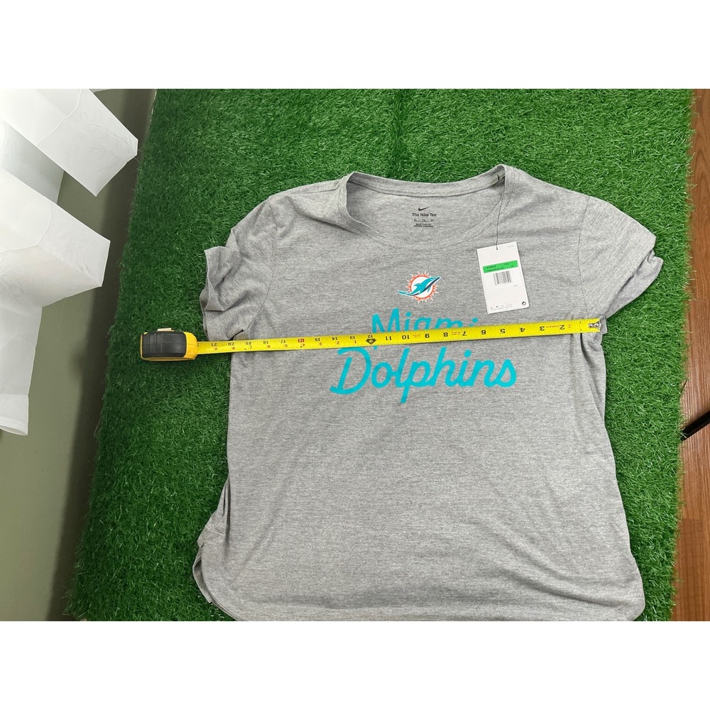 Nike Miami Dolphins NFL Womens XL Gray Short Sleeve T-Shirt NKMV-05G-9P-EVH